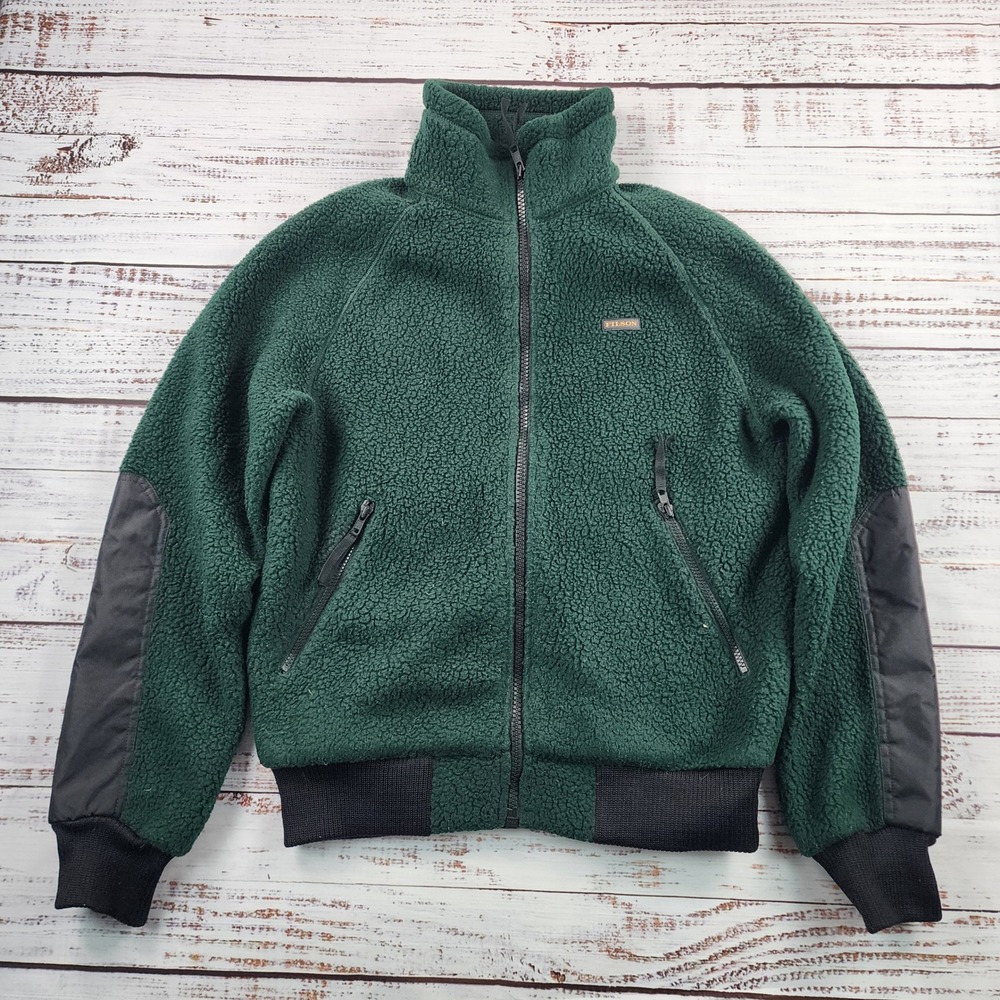 Filson Sherpa Fleece Jacket Mens S Fir Green Polartec Thermal Pro 300 Full Zip